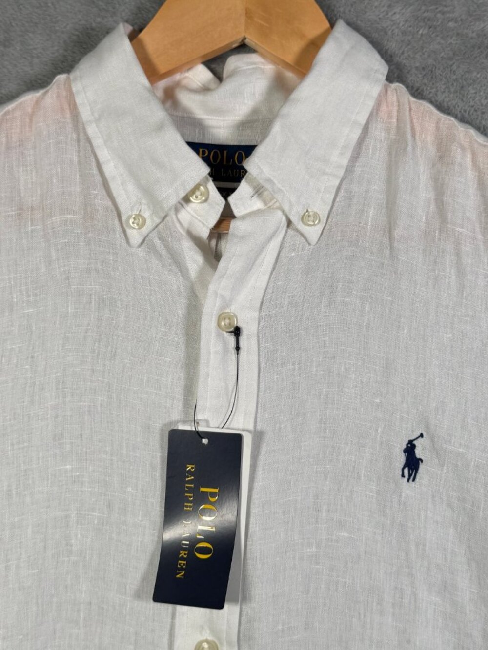 Polo Ralph Lauren Button Down Shirt Mens S White Linen Classic Fit LS $145